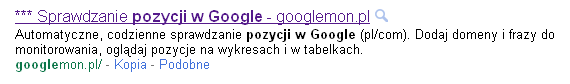Tytuł strony w wynikach Google Tytuł strony w wynikach Google